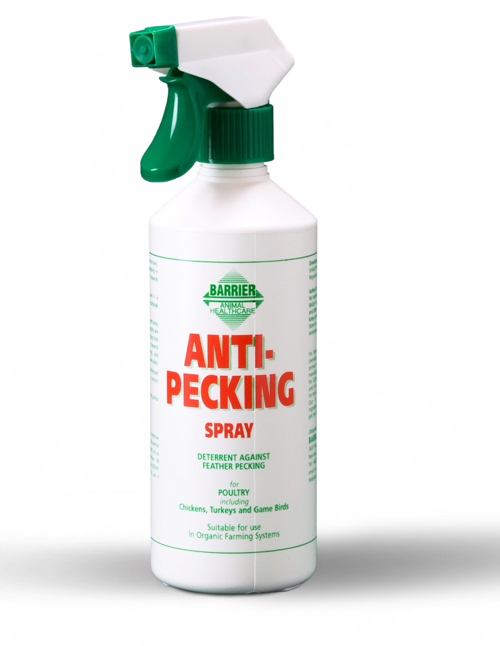 Helt naturlig, ikke-giftig, anti hakkespray utviklet for å hjelpe med å hindre fjærhakking hos fjørfe .