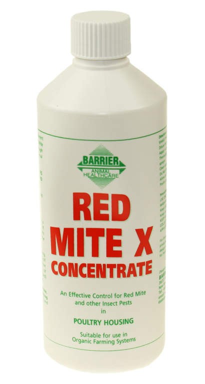 Barrier Red Mite X konsentrat gir effektiv kontroll over røde midd (blodmidd) og andre skadedyr hos fjærfe og dyr. Det er ikke giftig og trygt å bruke rundt fôringsområder, matvarer og eggleggere.