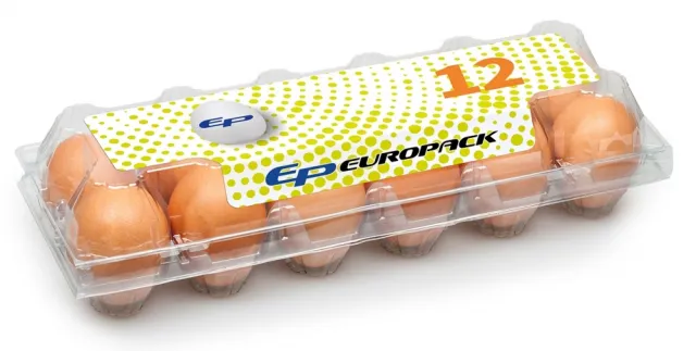 Eggbokser 1x12 i klar plast til hønseegg - 410 stk
